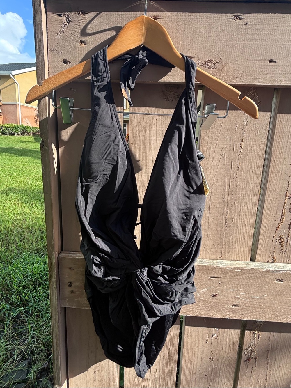 Kenneth Cole Black Halter One-Piece Swimsuit